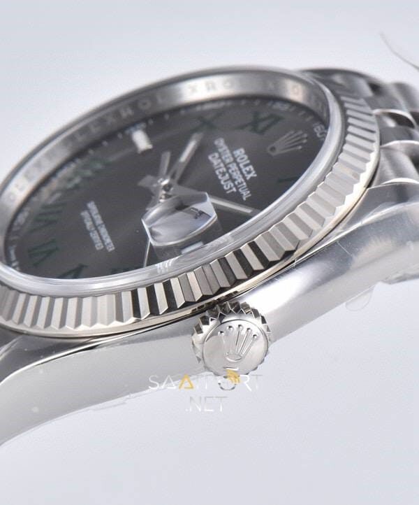Rolex Datejust 36mm Wimbledon Gray Green Roman Super Clone Eta (2)