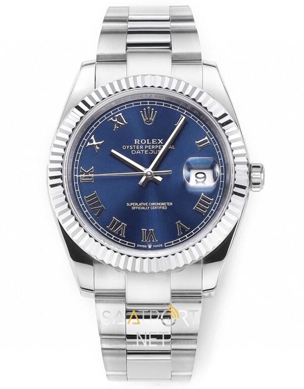 Rolex Datejust 41mm Azurro blue Roman Oyster Super Clone eta