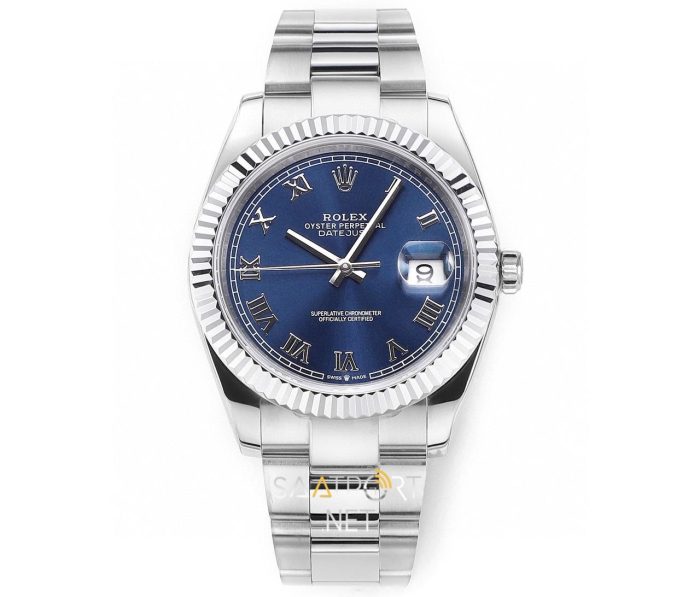 Rolex Datejust 41mm Azurro blue Roman Oyster Super Clone eta