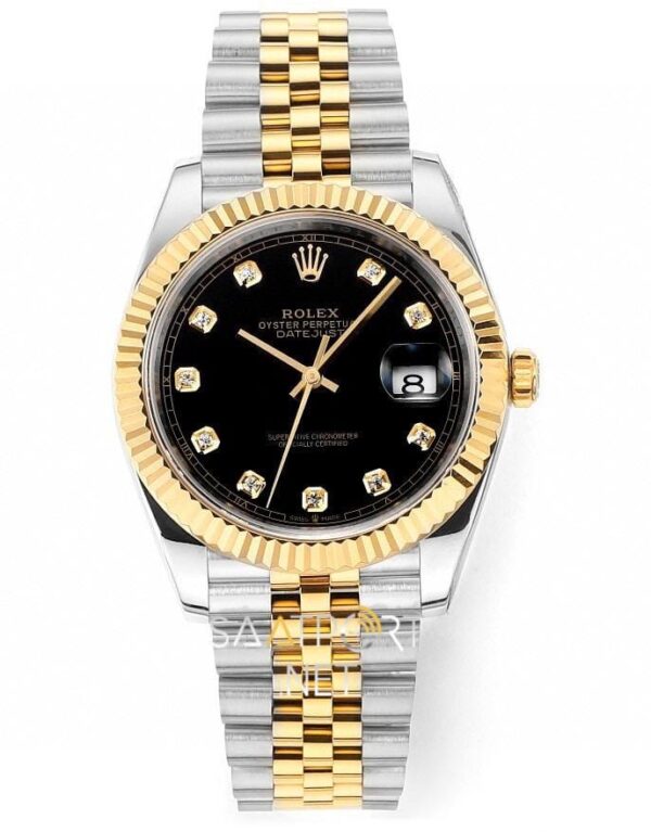Rolex Datejust 41 mm 126333 Two Tone Taşlı Kadran Super Clone Eta