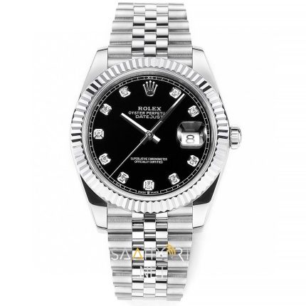 Rolex Datejust 41mm 126334 Taşlı Siyah Kadran Super Clone Eta