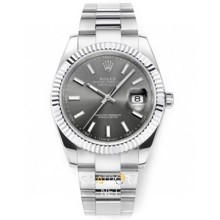 Rolex Datejust 41mm Rhodium Oyster Grey Dial Super Clone eta