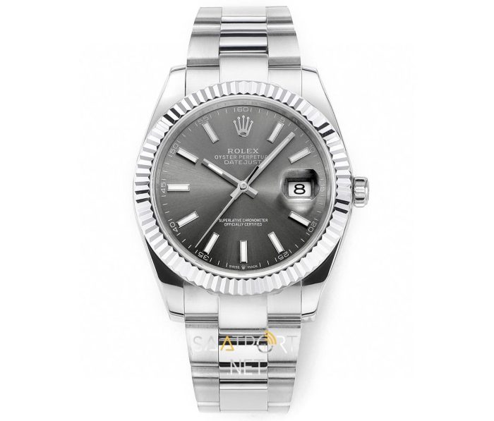 Rolex Datejust 41mm Rhodium Oyster Grey Dial Super Clone eta