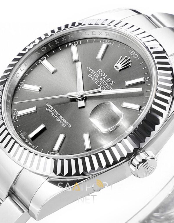Rolex Datejust 41mm Rhodium Oyster Grey Dial Super Clone eta (2)