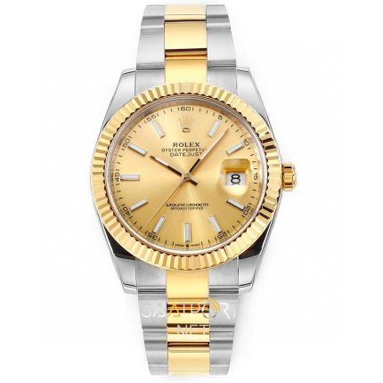 Rolex Datejust 41mm Two Tone Champagne 126333 Super Clone Eta