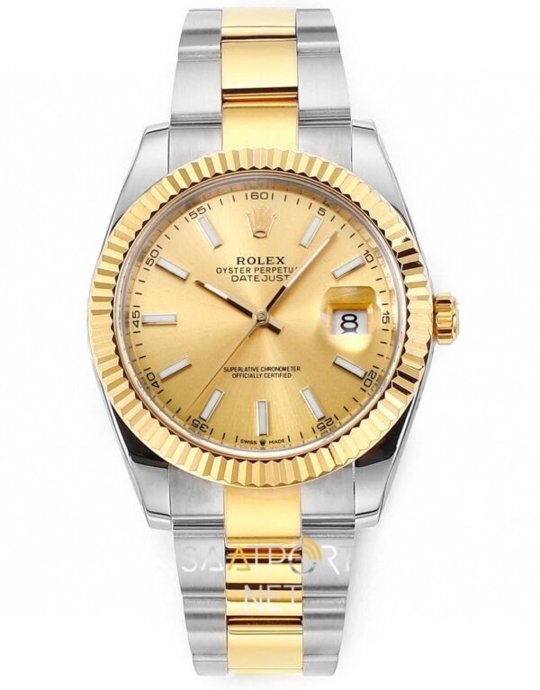 Rolex Datejust 41mm Two Tone Champagne 126333 Super Clone Eta
