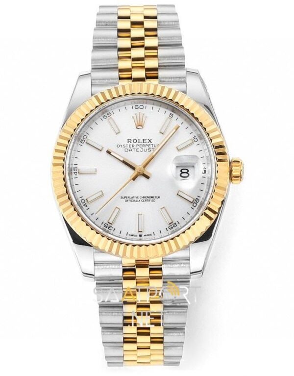 Rolex Datejust 41mm White Dial Yellow Gold 126333 Super Clone Eta