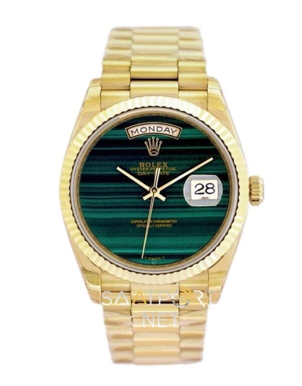 Rolex Day-Date 36mm 128238 Gold Green Dial Super Clone Eta