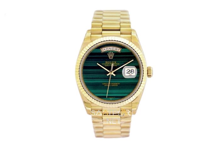 Rolex Day-Date 36mm 128238 Gold Green Dial Super Clone Eta