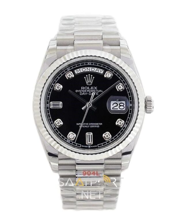 Rolex Day-Date 36mm Black dial baget Super clone eta saat