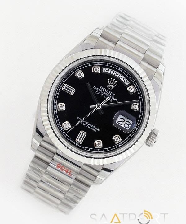 Rolex Day-Date 36mm Black dial baget Super clone eta saat (2)