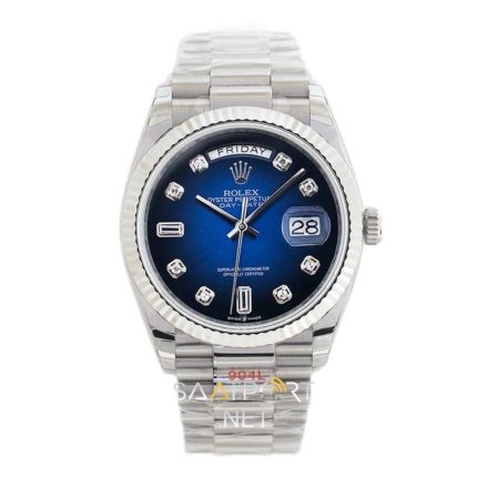 Rolex Day-Date 36mm Blue Dial Baget 128239 Super clone