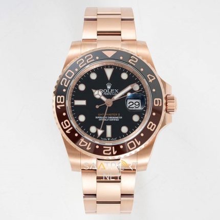 Rolex Gmt Master II Full Rose Gold Root Beer Super Clone eta