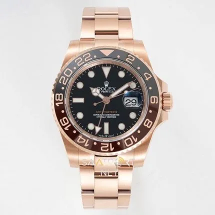 Rolex Gmt Master II Full Rose Gold Root Beer Super Clone eta