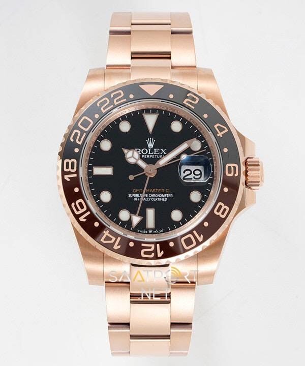 Rolex Gmt Master II Full Rose Gold Root Beer Super Clone eta