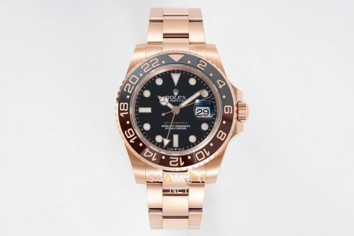 Rolex Gmt Master II Full Rose Gold Root Beer Super Clone eta