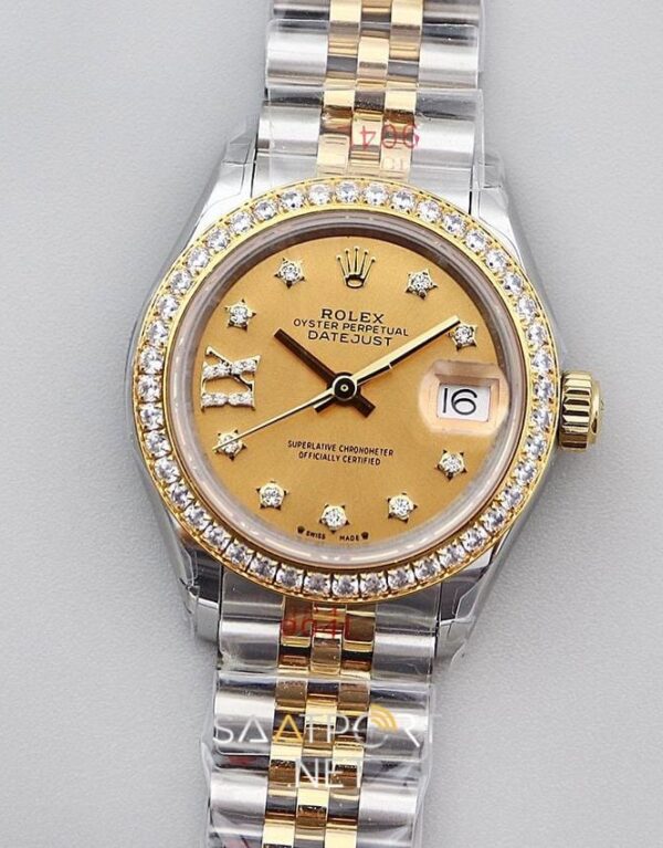Rolex Lady Datejust 28mm Baget Taşlı Gold Kadran Eta Saat