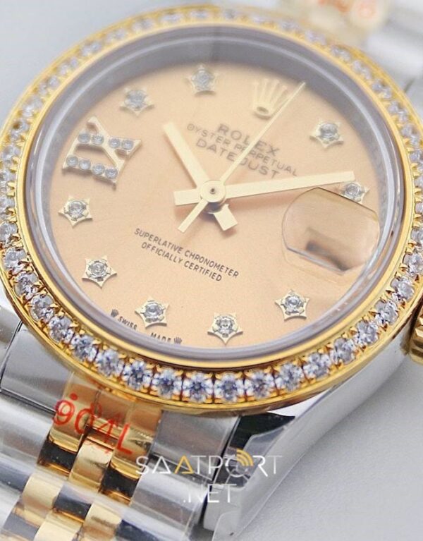 Rolex Lady Datejust 28mm Baget Taşlı Gold Kadran Eta Saat (6)
