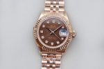 Rolex Lady Datejust 28mm Brown Dial Full Rose Eta Saat