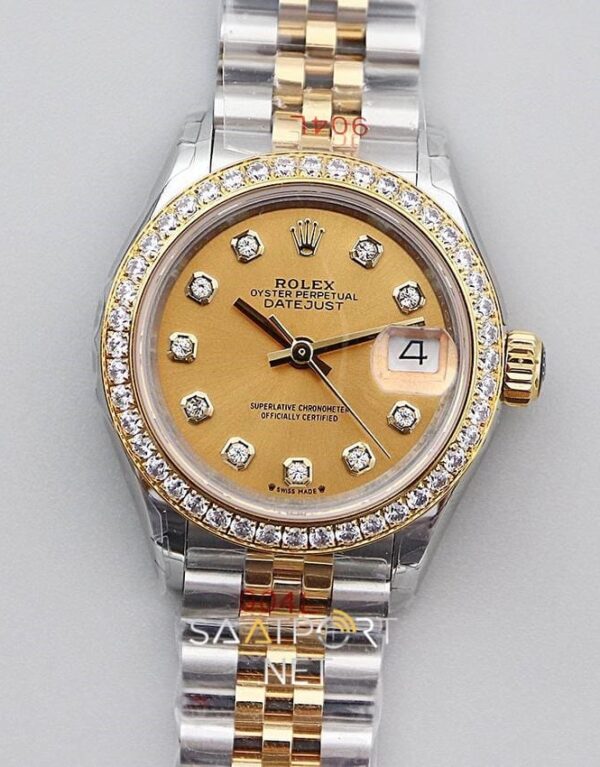 Rolex Lady Datejust 28mm Gold Dial 28279383 Eta Saat