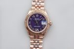 Rolex Lady Datejust 28mm Patlıcan Rengi Full Rose Eta Saat