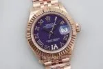 Rolex Lady Datejust 28mm Patlıcan Rengi Full Rose Eta Saat (2)