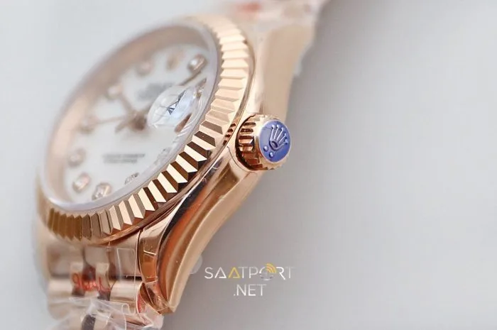 Rolex Lady Datejust 28mm Sedef Kadran Full Rose Eta Saat (9)