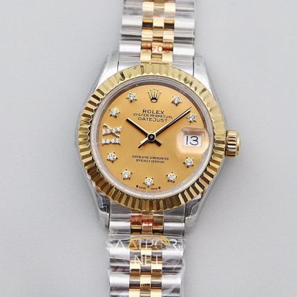 Rolex Lady Datejust 28mm Two Tone Gold Taşlı Kadran Eta Saat