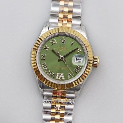 Rolex Lady Datejust 28mm Green Roma Rakamlı 278273 Eta Saat