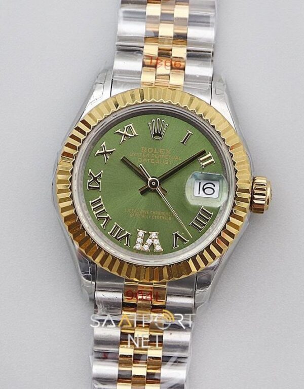Rolex Lady Datejust 28mm Green Roma Rakamlı 278273 Eta Saat