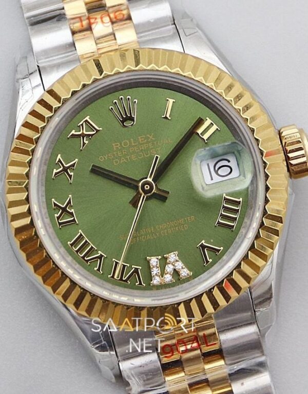 Rolex Lady Datejust 28mm Green Roma Rakamlı 278273 Eta Saat