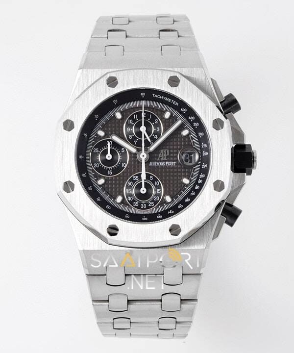 Audemars Piguet Black Dial Silver Chronograph 44mm Eta Saat