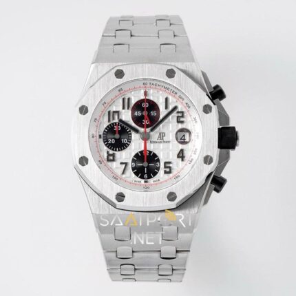 Audemars Piguet White Dial Silver Chronograph 44mm Eta Saat