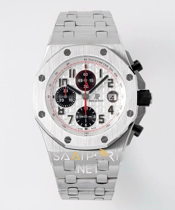 Audemars Piguet White Dial Silver Chronograph 44mm Eta Saat
