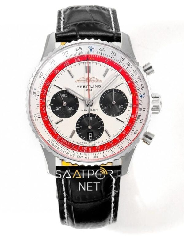 Breitling Navitimer 1 B01 White Red Chronograph 41 Eta Saat
