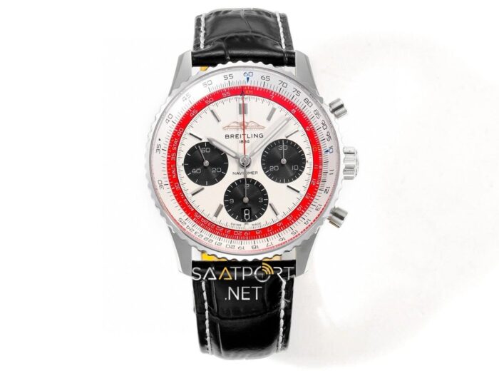 Breitling Navitimer 1 B01 White Red Chronograph 41 Eta Saat