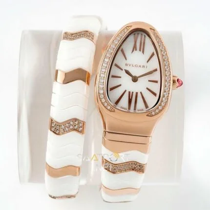 Bulgari Serpenti Yılan Beyaz Seramik Rose Super Clon Eta