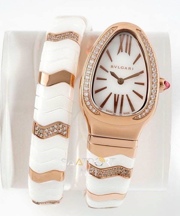 Bulgari Serpenti Yılan Beyaz Seramik Rose Super Clon Eta