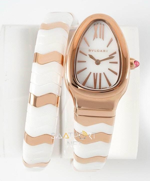 Bulgari Serpenti Yılan Modeli Rose Beyaz Seramik Super Clon Eta
