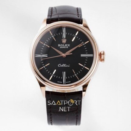 Rolex Cellini Time Rose Black 50509 Super Clone Eta Saat