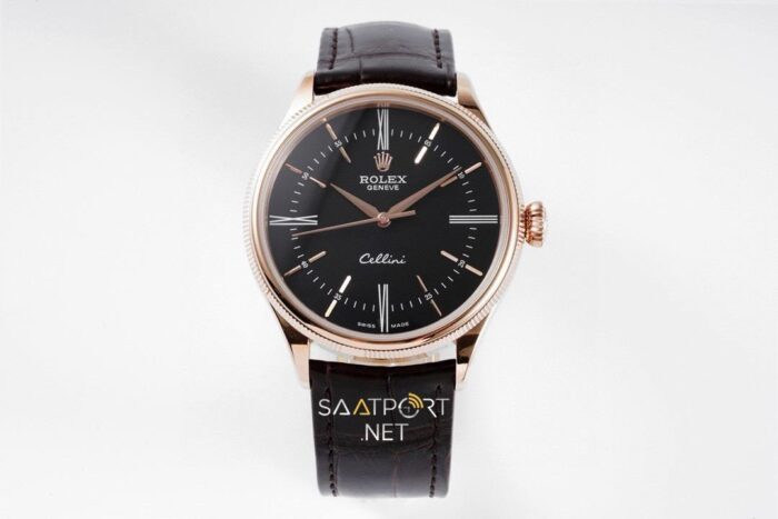 Rolex Cellini Time Rose Black 50509 Super Clone Eta Saat