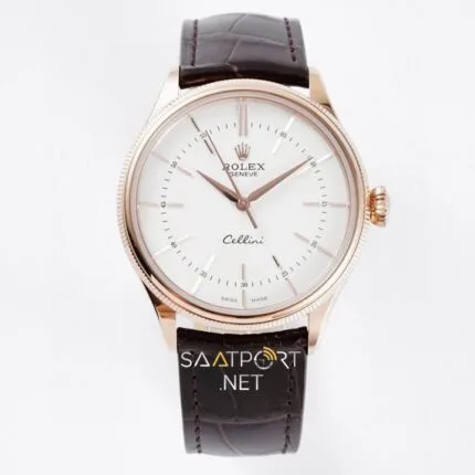 Rolex Cellini Time Rose White İndex 50509 Super Clone Eta Saat (1)