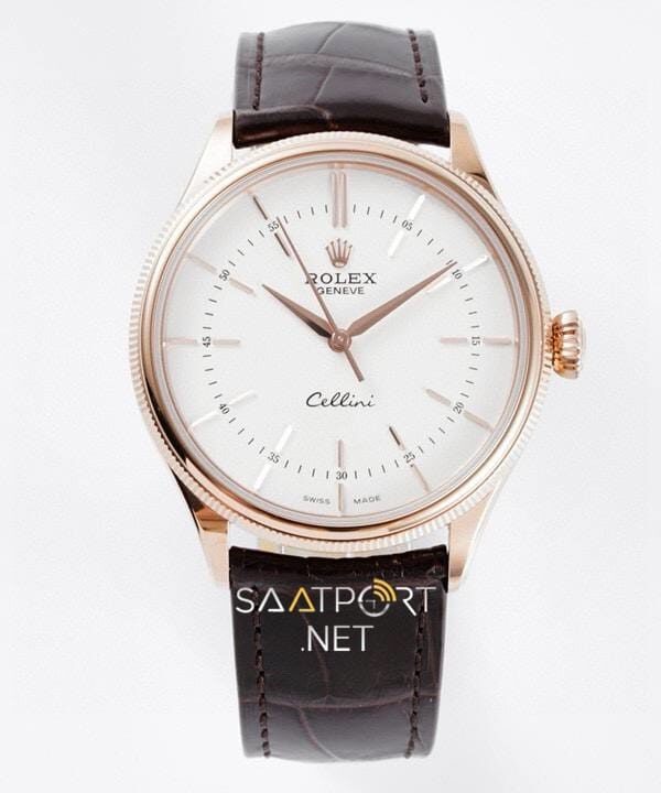 Rolex Cellini Time Rose White İndex 50509 Super Clone Eta Saat (1)