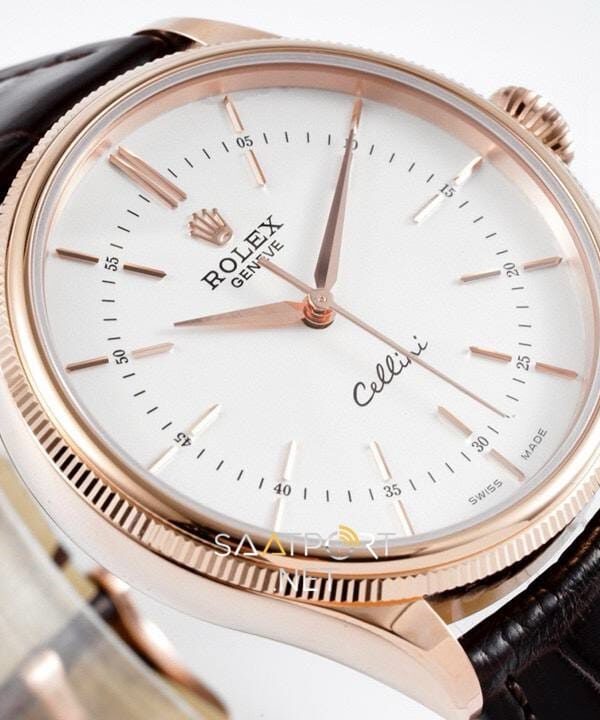 Rolex Cellini Time Rose White İndex 50509 Super Clone Eta Saat (6)