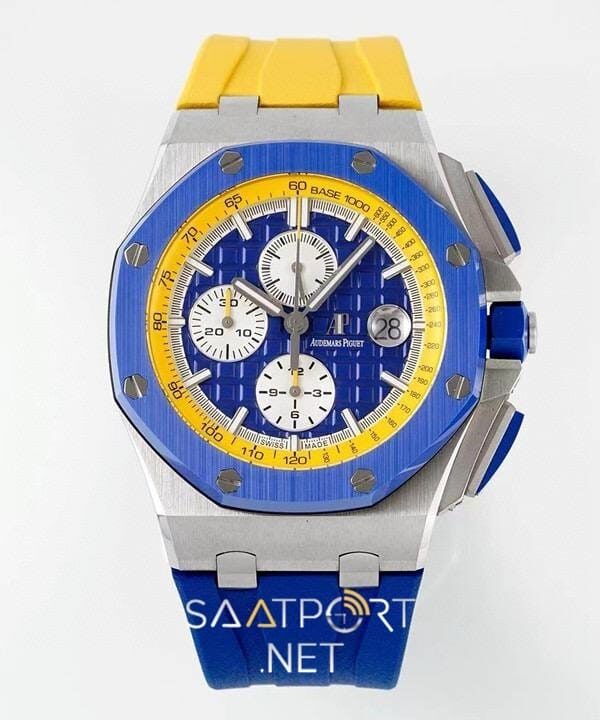Royal Oak Offshore Novelty 44mm Ukraine Flag Blue Yellow 26400 Super Clone ETA