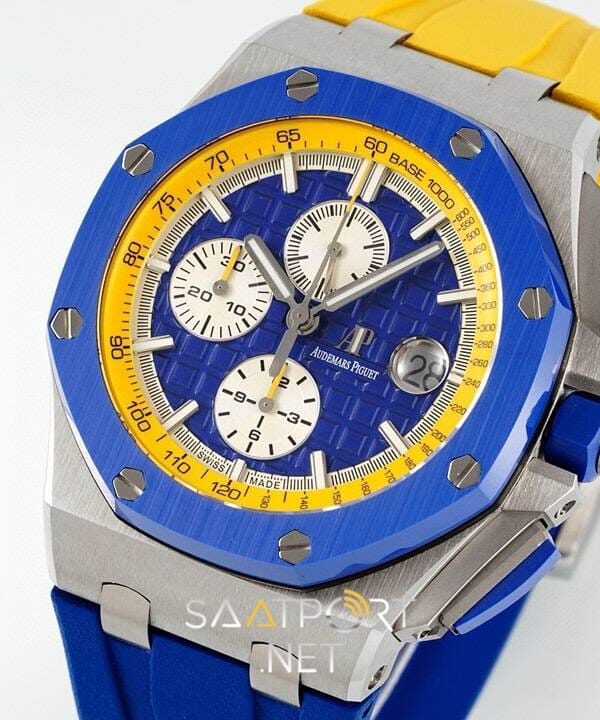 Royal Oak Offshore Novelty 44mm Ukraine Flag Blue Yellow 26400 Super Clone ETA (5)