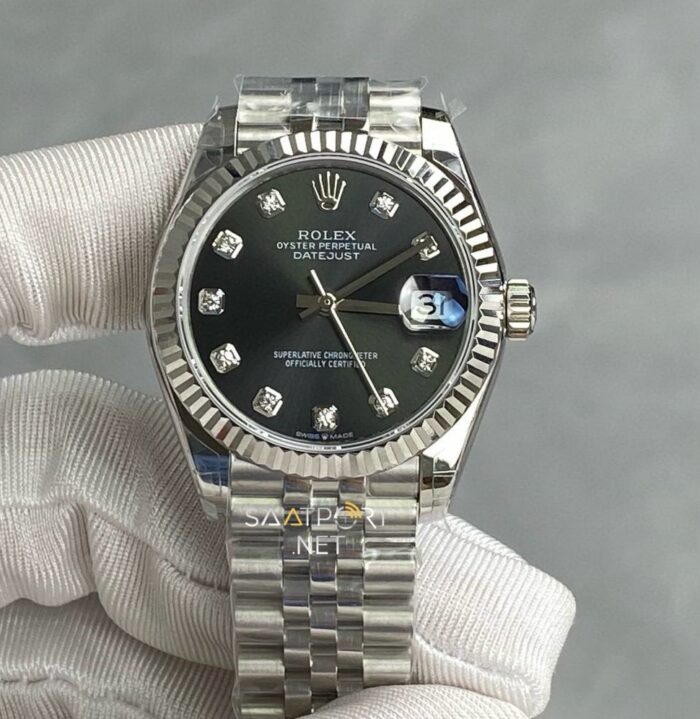 Rolex Datejust 31mm 126334 Siyah Taşlı Kadran Super Clone Eta