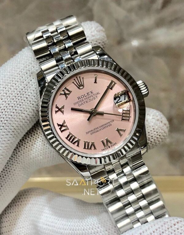 Rolex Datejust 31mm Bayan Pembe Roma Kadran Super Clone Eta (3)