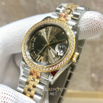 Rolex Datejust 31mm Brown Baget Taşlı 278271 Super Clone Eta (4)