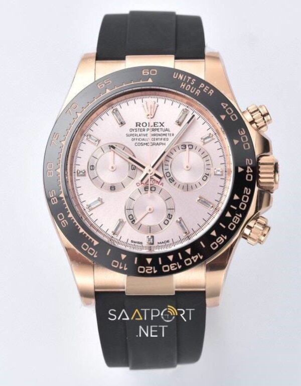 Rolex Daytona Sunduset Baguette Rose Gold Super Clone Eta